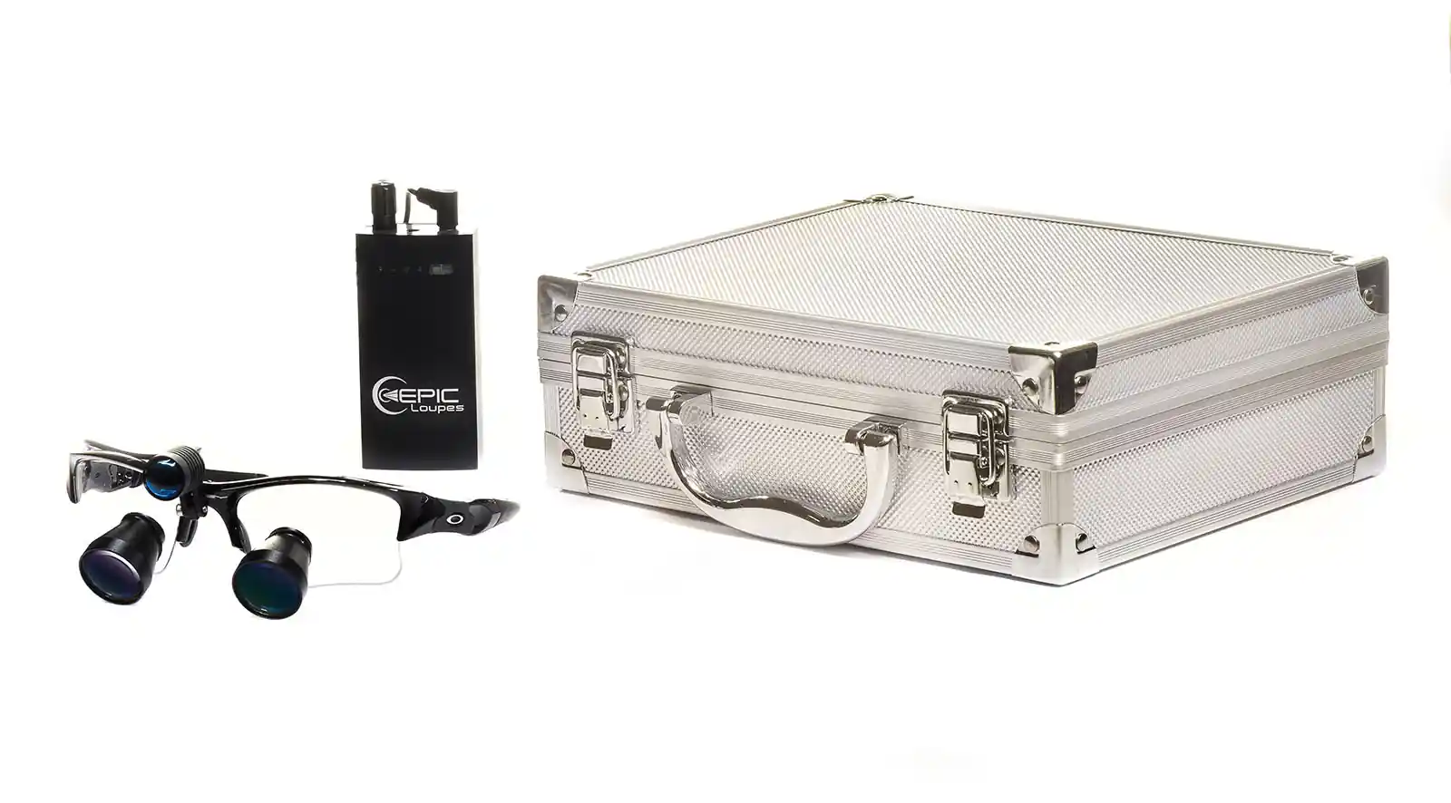 Epic Loupes with LED headlight, battery pack and aluminum carrying case